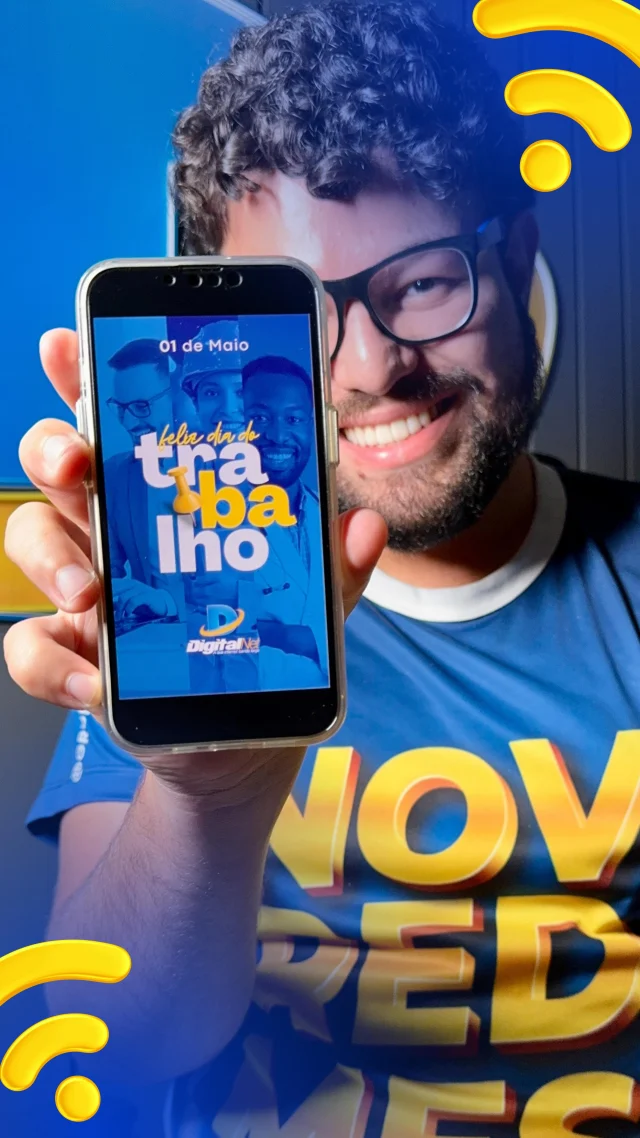 Hoje celebramos quem constrói o mundo todos os dias. Obrigado, trabalhadores! 💙🚀🛜 #diadotrabalho #grupodigitalnet