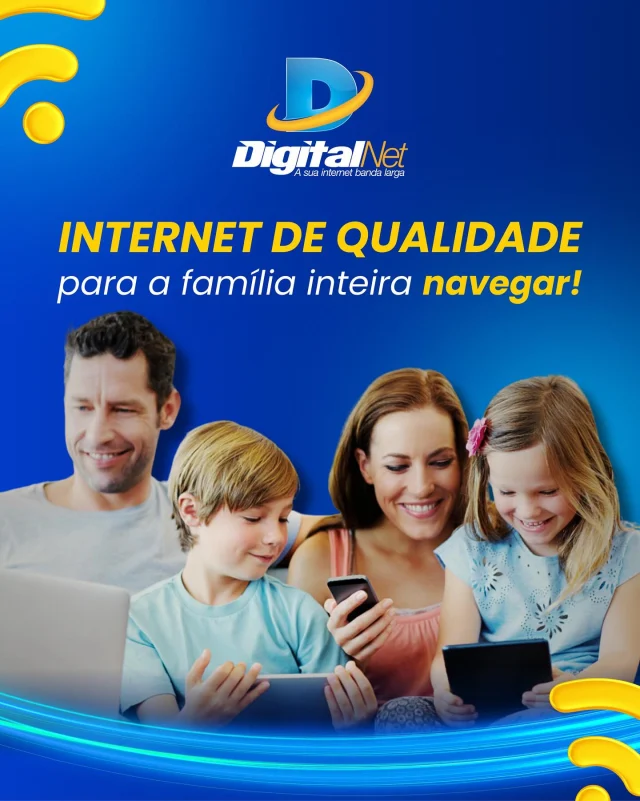 🏠❤️ Quando a internet é boa, todo mundo sai ganhando! Com a Digital Net, sua família aproveita! 💡 Aqui temos planos com até 800 mb! Chega de brigar pelo Wi-Fi! 😅 📲 Fale com a gente no WhatsApp (link na bio) e descubra qual plano é ideal para sua casa. #DigitalNet #InternetParaFamílias #WiFiDeQualidade #FibraÓptica #InternetRápida #ConexãoSemTrava #PlanoIdeal