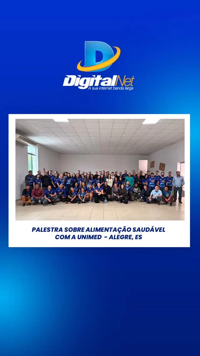 Hoje, dia 13/06, nossos colaboradores da região do Espírito Santo receberam uma palestra sobre Alimentação Saudável ministrada pela equipe da UNIMED em Alegre. Acreditamos que temáticas que envolvam a saúde de quem faz parte do nosso time todos os dias são indispensáveis! A Digital Net agradece! 🛜💙🚀
